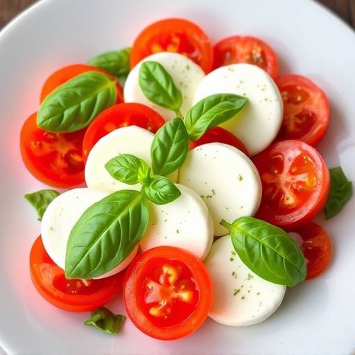 Insalata Caprese, un'insalata fresca e veloce con mozzarella, pomodori e basilico